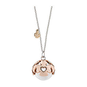 Collana Amen chiama angeli 95 cm charm in acciaio rodiato rosé