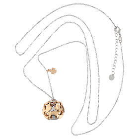 Collana Amen chiama angeli 95 cm charm in acciaio rodiato rosé