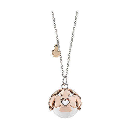 Collana Amen chiama angeli 95 cm charm in acciaio rodiato rosé 1