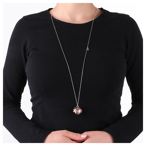 Collana Amen chiama angeli 95 cm charm in acciaio rodiato rosé 2