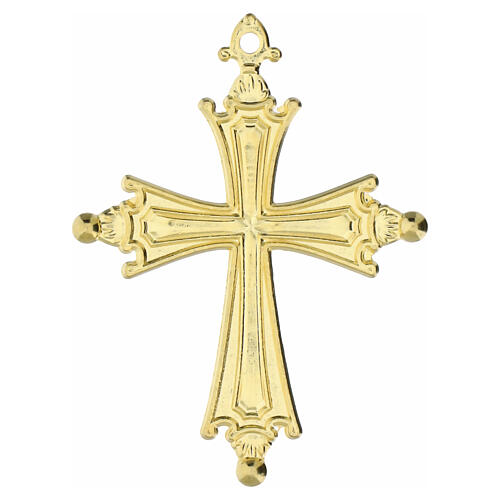 Croce metallo dorata Papa Leone XIV 5x4 cm 3