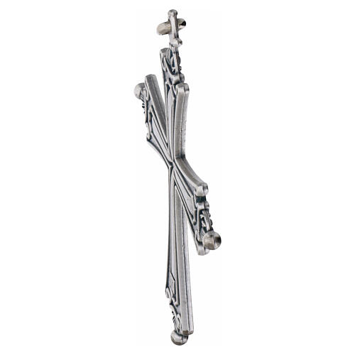 Croce pettorale Papa Leone XIV metallo argentato 10x9 cm 2