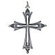 Croce pettorale Papa Leone XIV metallo argentato 10x9 cm s1