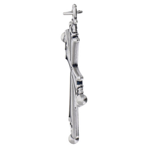 Croce Papa Leone XIV metallo argentata 5x4 cm 2