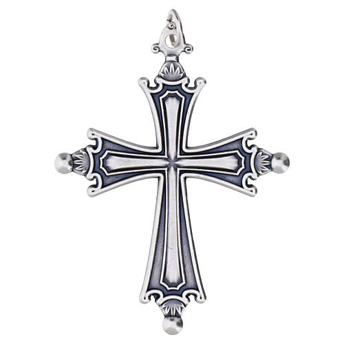 Croce Papa Leone XIV metallo argentata 5x4 cm 3