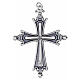 Croce Papa Leone XIV metallo argentata 5x4 cm s1