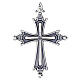 Croce Papa Leone XIV metallo argentata 5x4 cm s3