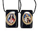 Catholic scapular in black wood with medals s1