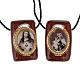 Scapular in brown wood with medals s1