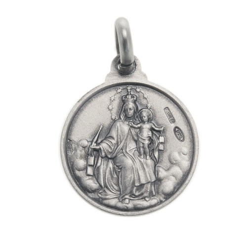 Scapolare medaglia Sacro Cuore argento 925 14mm 2