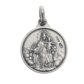 Scapular medal with Sacred Heart in 925 Silver