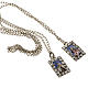 Scapular in silver metal and rhinestones s2