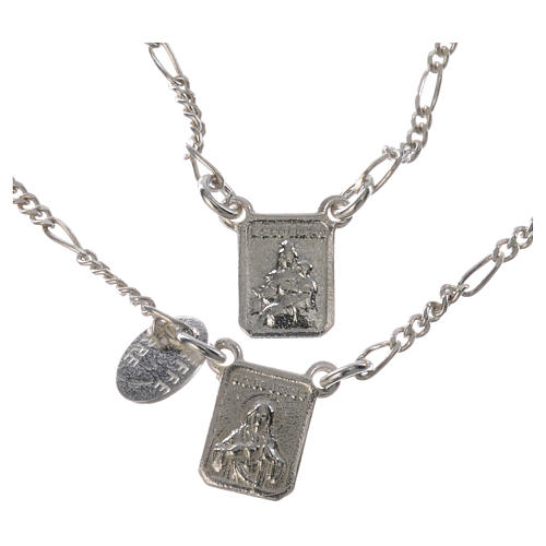 Scapular in 800 silver, Our Lady of Mount Carmel and Jesus 3