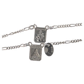 Scapular in 800 silver, Our Lady of Mount Carmel and Jesus