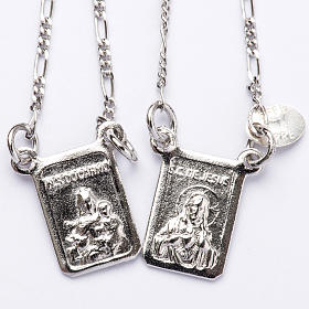 Scapular in 800 silver, Our Lady and Jesus