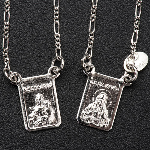 Scapular in 800 silver, Our Lady and Jesus 2