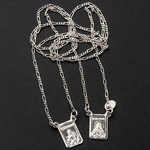 Scapular in 800 silver, Our Lady and Jesus 3