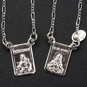 Scapolare argento 800 Madonna e Gesù