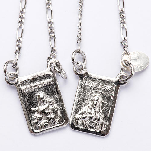 Scapular in 800 silver, Our Lady and Jesus 1