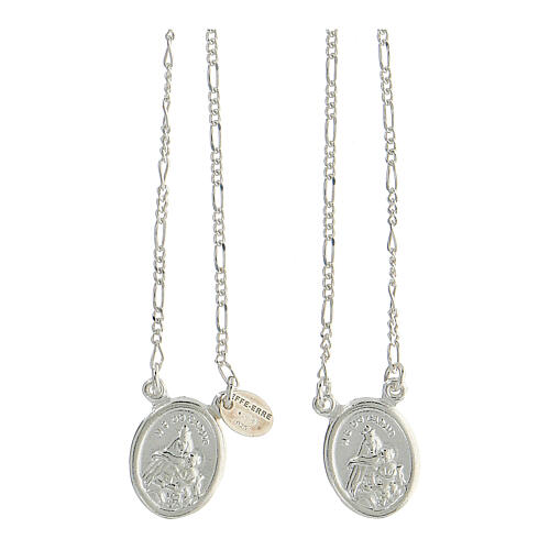 Scapular in 800 silver, round with Our Lady and Jesus 1