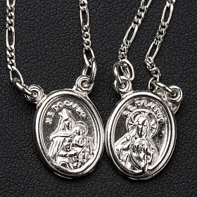 Scapolari: Scapolare argento 800 Madonna e Gesù tondo