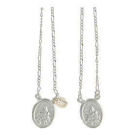 Scapular in 800 silver, round with Our Lady and Jesus