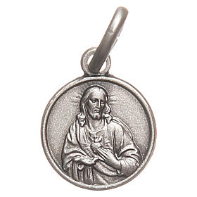 Bachelor medal Sacred Heart in 925 sterling silver 10 mm