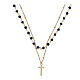 Choker necklace of gold plated 925 silver and 0.08 in blue crystal beads s2