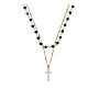 Golden 925 silver choker necklace and 2 mm blue crystal s1
