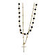 Choker necklace of gold plated 925 silver and 0.08 in black crystal beads s1