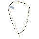 Choker necklace of gold plated 925 silver and 0.08 in black crystal beads s4