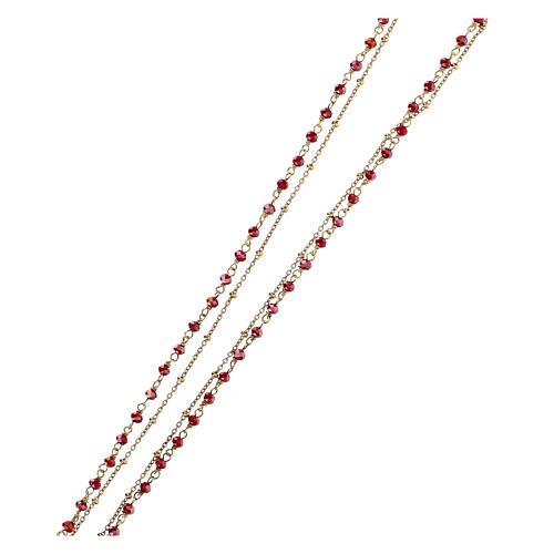 Choker necklace of gold plated 925 silver and 0.08 in crimson red crystal beads 3