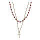 Choker necklace of gold plated 925 silver and 0.08 in crimson red crystal beads s1
