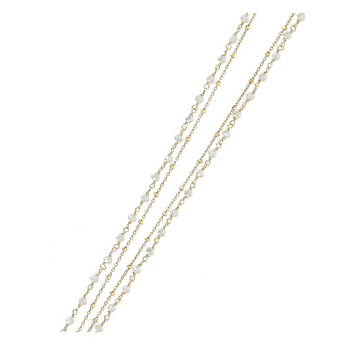 Choker necklace of gold plated 925 silver and 0.08 in white crystal beads 3