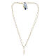 Choker necklace of gold plated 925 silver and 0.08 in white crystal beads s4