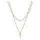 Collana girocollo 2 mm argento 925 dorato e cristallo bianco s1