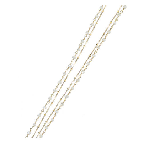 Cross choker necklace 2 mm 925 gold plated silver and white crystal 3