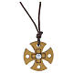 Collana in corda Monastero Clarisse con croce quadrilobata e inserto brillante s1