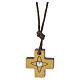 Collana Monastero Clarisse con croce latina in ulivo e luce centrale s1