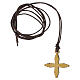 Collier artisanal du Monastère des Clarisses avec croix ajourée et détail cristallin s3