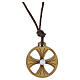Halskette mit ovalem Olivenholzkreuz und lichtreflektierendem Stein 2 cm, Klarissenkloster s1