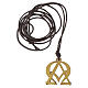 Pendente legno d'ulivo Monastero Albano simbolo alpha e omega s3