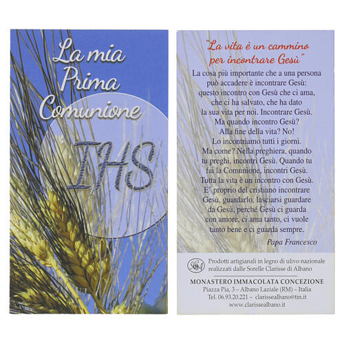 Olivewood cross pendant with doves and wheat ears, Monastery of the Poor Clares 2