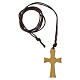 Pendente croce colombe e spighe legno d'ulivo Monastero Clarisse s3