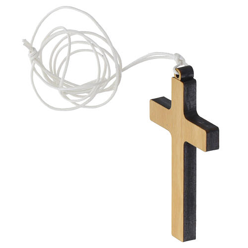 Piccola croce per comunione legno d'ulivo Monastero Clarisse 7x4,5 cm 2