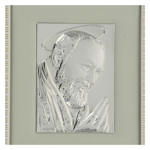 Quadro Padre Pio da Pietrelcina argento 2