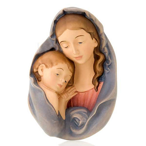 Relief Vierge avec enfant en bois 1