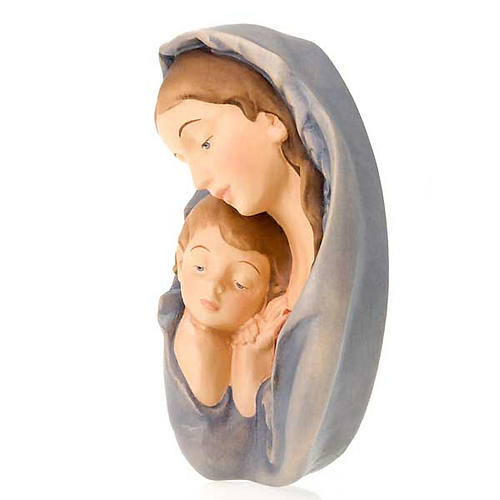 Relief Vierge avec enfant en bois 2