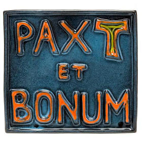 Pax et Bonum ceramic basrelief