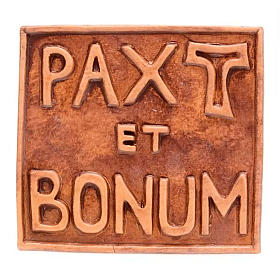 Pax et Bonum ceramic basrelief